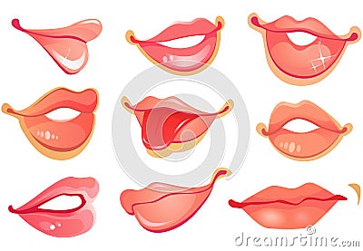 Set of lips Vector Illustration