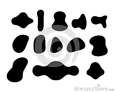 Set of liquid geometric fluent shapes and blobs Vector Illustration