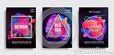 Set of liquid gradient color abstract shapes. Vector Illustration