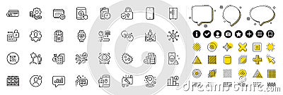 Set of Lock, Accounting wealth and Internet documents line icons for web app. Pictogram icon Vector Stock Photo