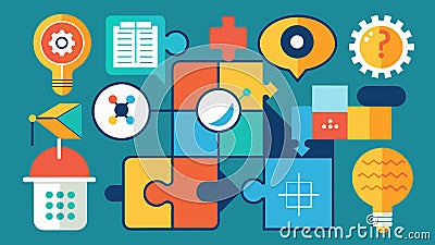 A set of logic puzzles that require the user to think critically and deduce the correct solution.. Vector illustration. Vector Illustration