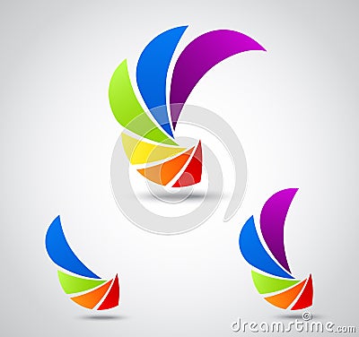 Set logo business . colorful shutter Vector Illustration