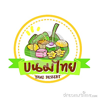 Logo Thai Dessert on background. Vector Illustration