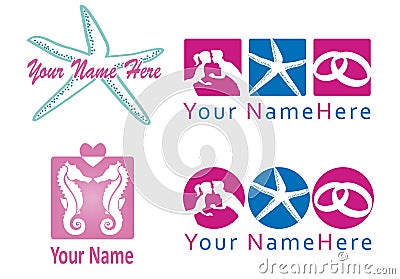 Set of logo for wedding planner and co. Stock Photo