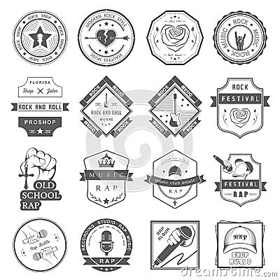 Set of logos and badges music Stock Photo