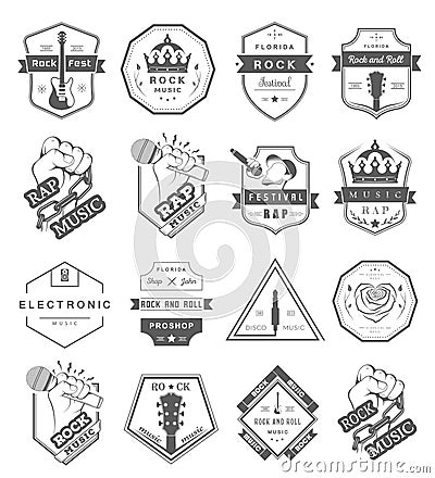 Set of logos and badges music Stock Photo