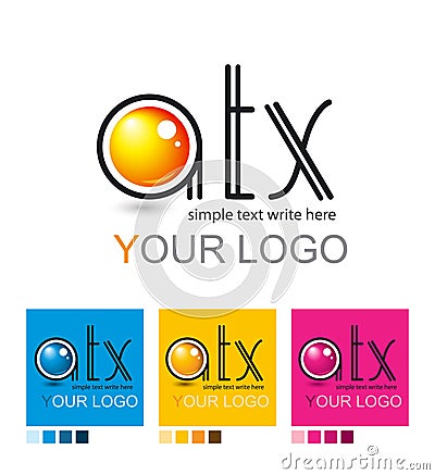 Set of logos, corporate design Stock Photo