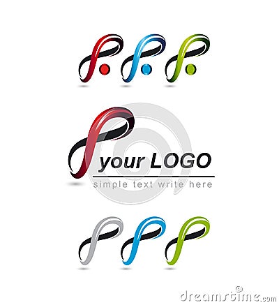 Set of logos, corporate design Stock Photo