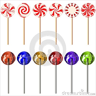 Set of lollipops Vector Illustration