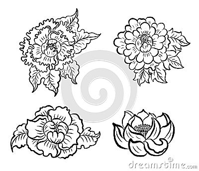 Symbol of Buddha with floral.Hibiscus flower vector. Vector Illustration