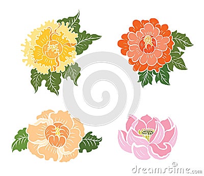 Symbol of Buddha with floral.Hibiscus flower vector. Vector Illustration