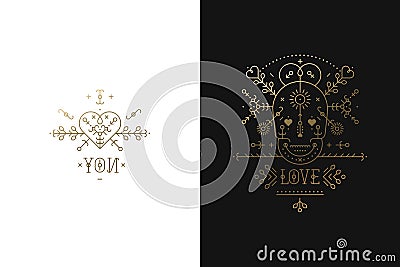 Set of Love cards Vector Illustration