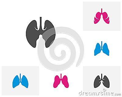 Set of Lungs Logo Template Design Vector, Emblem, Design Concept, Creative Symbol, Icon Vector Illustration