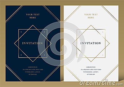 Set of luxury elegance invitation card Vector Illustration