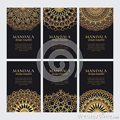 . Set of luxury golden arabic ornaments for identity Vector Illustration