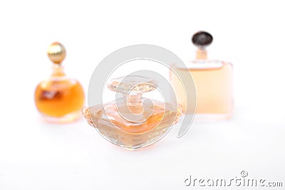 Set of luxury perfume bottles Stock Photo