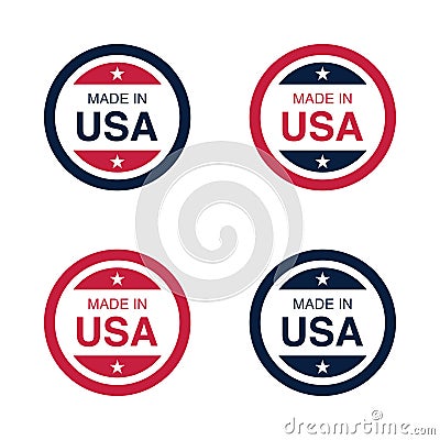 Made in USA United States of America sign, label and emblem Vector Illustration Vector Illustration