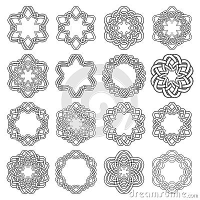 Set of magic knotting circles Vector Illustration