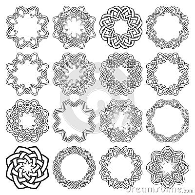 Set of magic knotting circles Vector Illustration