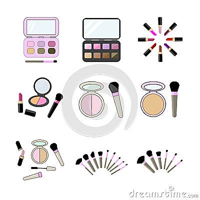 Set of make up vector icons Vector Illustration