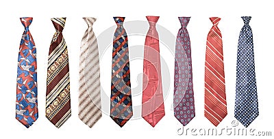 Set of man's ties isolated Stock Photo