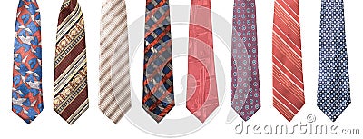 Set of man's ties isolated Stock Photo