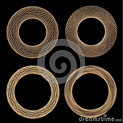 Set of mandalas. The ornament, a circular geometric pattern, spirogram. Vector Illustration