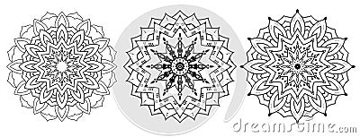 Set of mandalas ornament isolated on white background vector design Vector Illustration