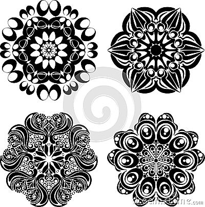 Set Mandalas. Round Ornament Pattern. Vector illustration Vector Illustration