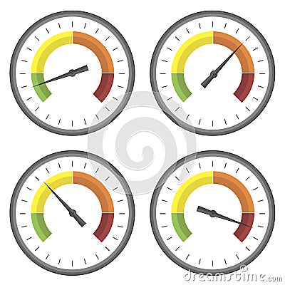 Set of Manometer Icons Vector Illustration