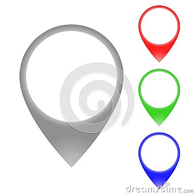 Map pointer colored signs set Stock Photo