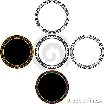 Set of mayan circles Vector Illustration