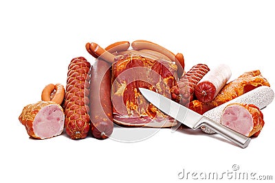 A set of meat delicatessen Stock Photo