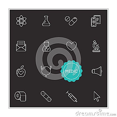 Set of Medical Hospital Vector Illustration Elements can be used Vector Illustration