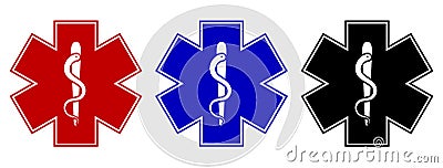 Set of medical star symbol Vector Illustration