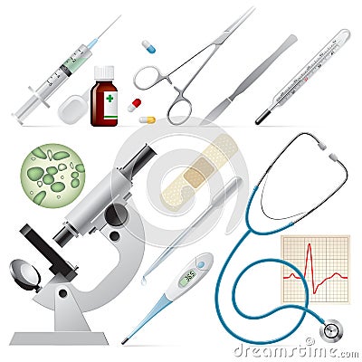 Set of medicine Vector Illustration