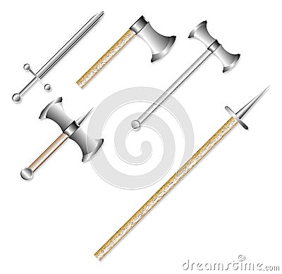Set of medieval weapons Vector Illustration