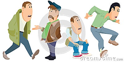 Set of mens and guys doing business. Illustration for internet and mobile website Vector Illustration
