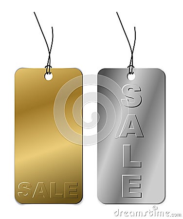 Set of metal tags for sale Vector Illustration