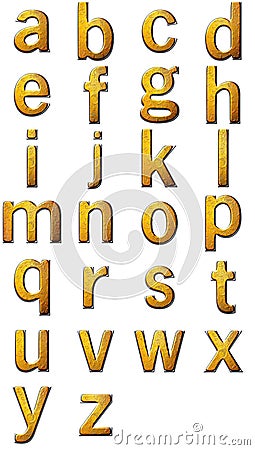 Set metalic small letter Stock Photo