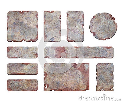 Set of metallic elements Stock Photo