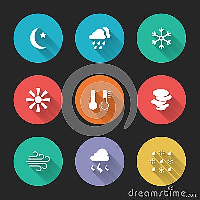 Set of meteorological icons Vector Illustration