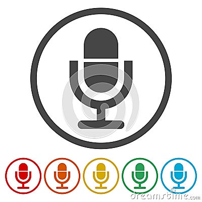 Set of microphones - music - microphone icon Vector Illustration