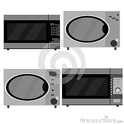 Set of microwave ovens isolated on the white background Stock Photo