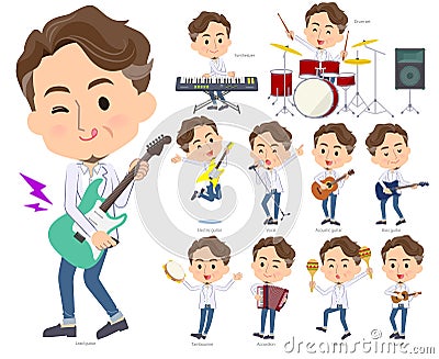 Wild Middle aged men_pop music Vector Illustration