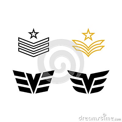 Set Military Wave Logo Template vector symbol Vector Illustration