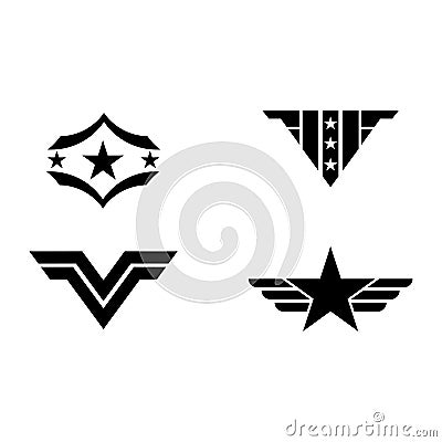 Set Military Wave Logo Template vector symbol Vector Illustration