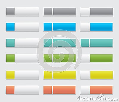 Set of milticolor web buttons Vector Illustration