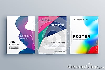 set of minimal brochure template leaflet flyer design in A4 size Vector Illustration