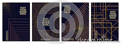 Set of 4 minimal geometric graphic covers design. Simple poster Vector Illustration